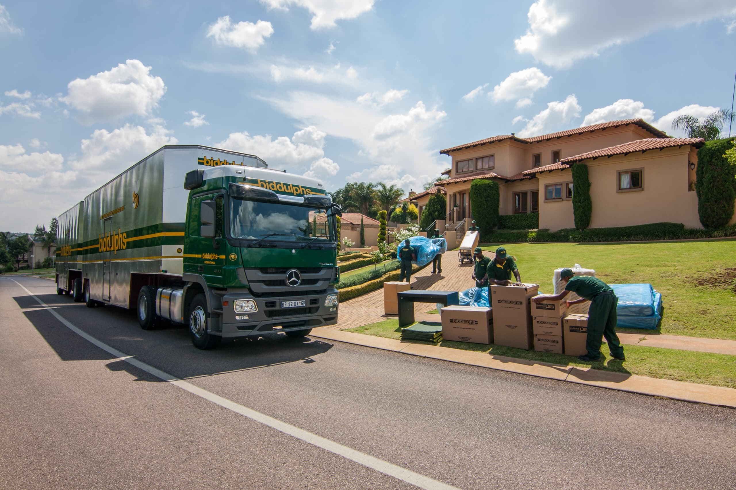 Furniture wrapped and protected during transport